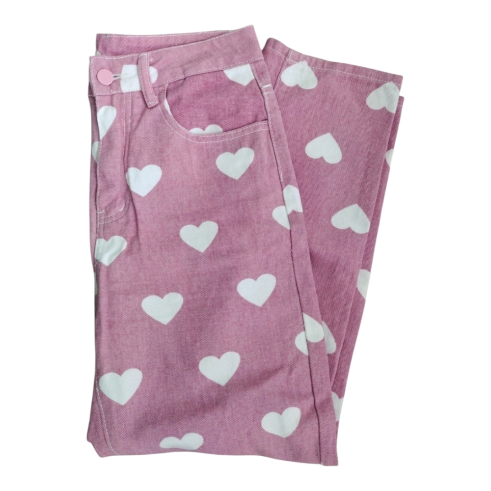 All Heart Print Cropped Jeans